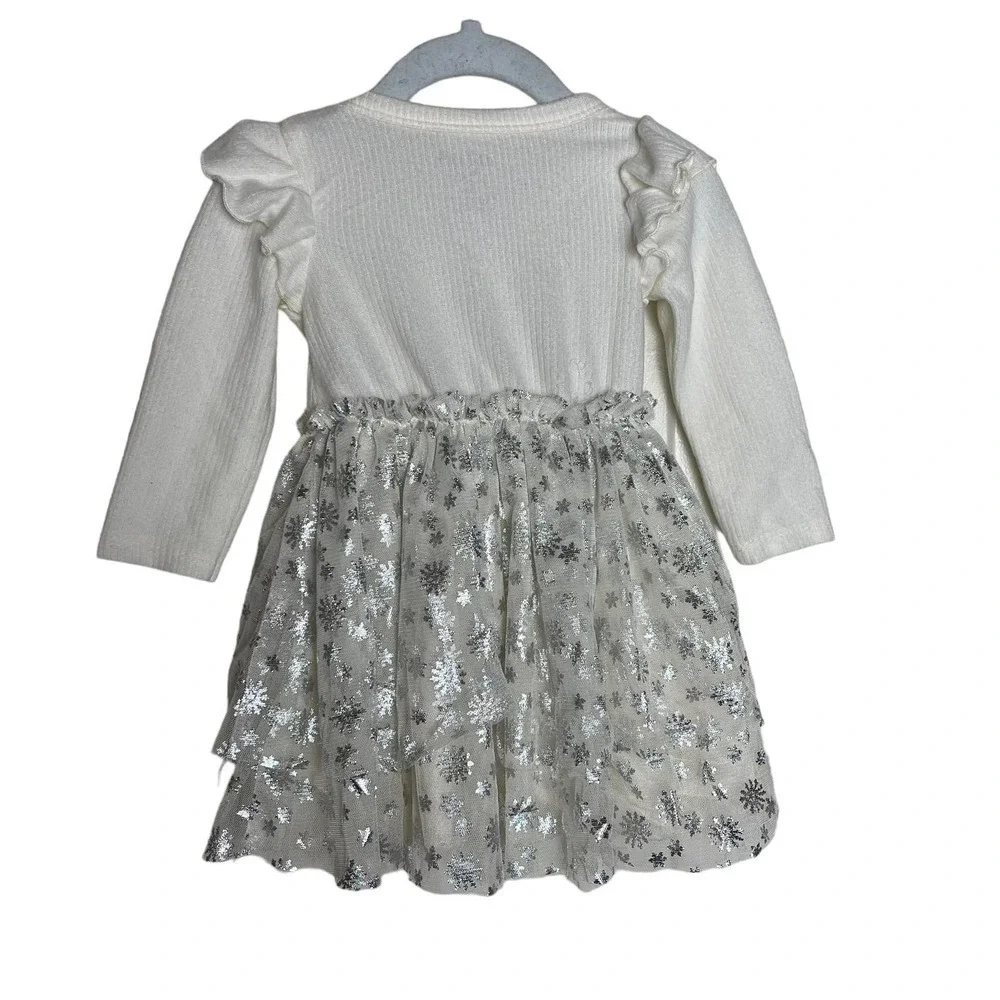 dELiAs girl White Snowflake Tulle Infant Dress Size 18 Months